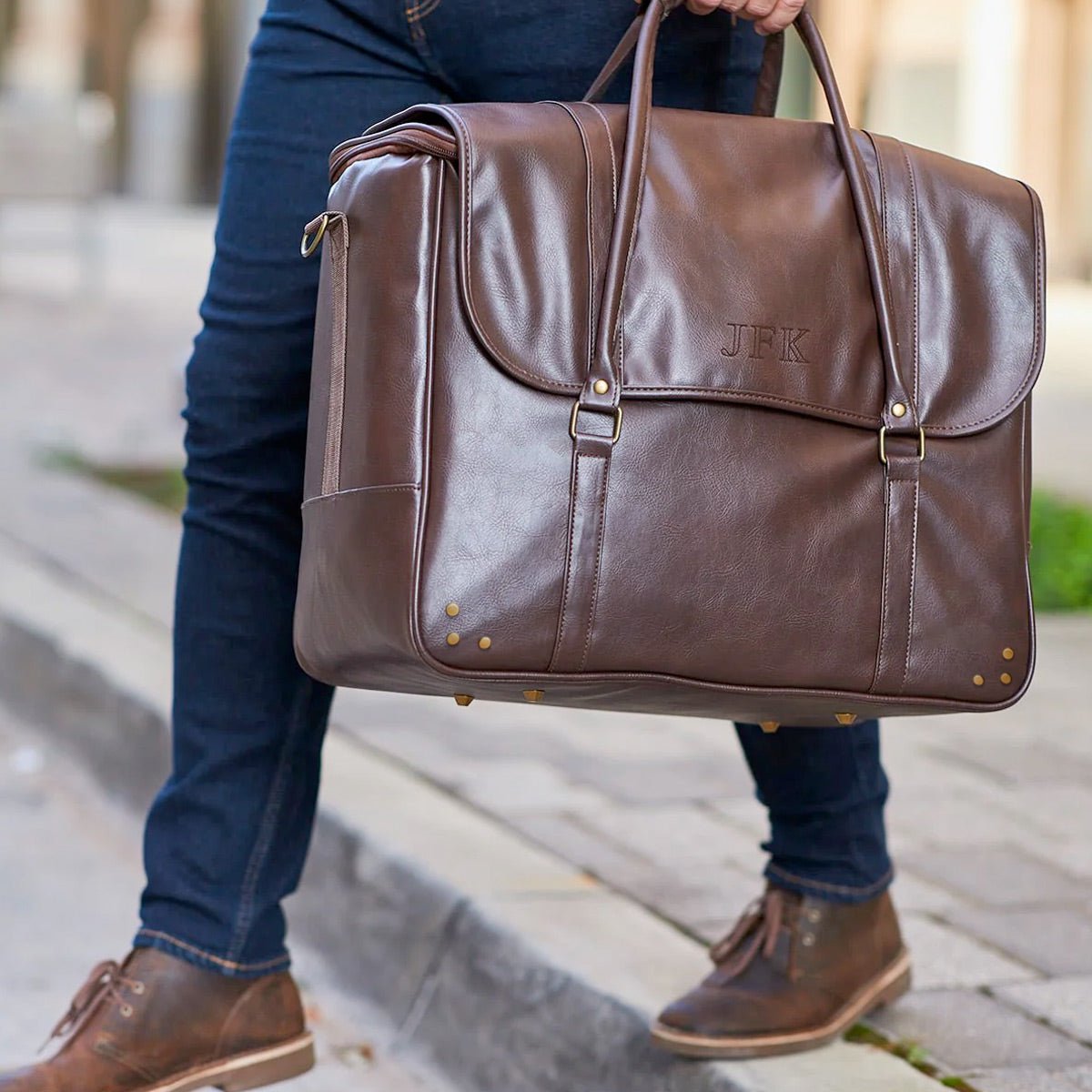 Graham Weekender Bag - 6 Whiskey Bottle Carrier - Whiskey Gift for Men