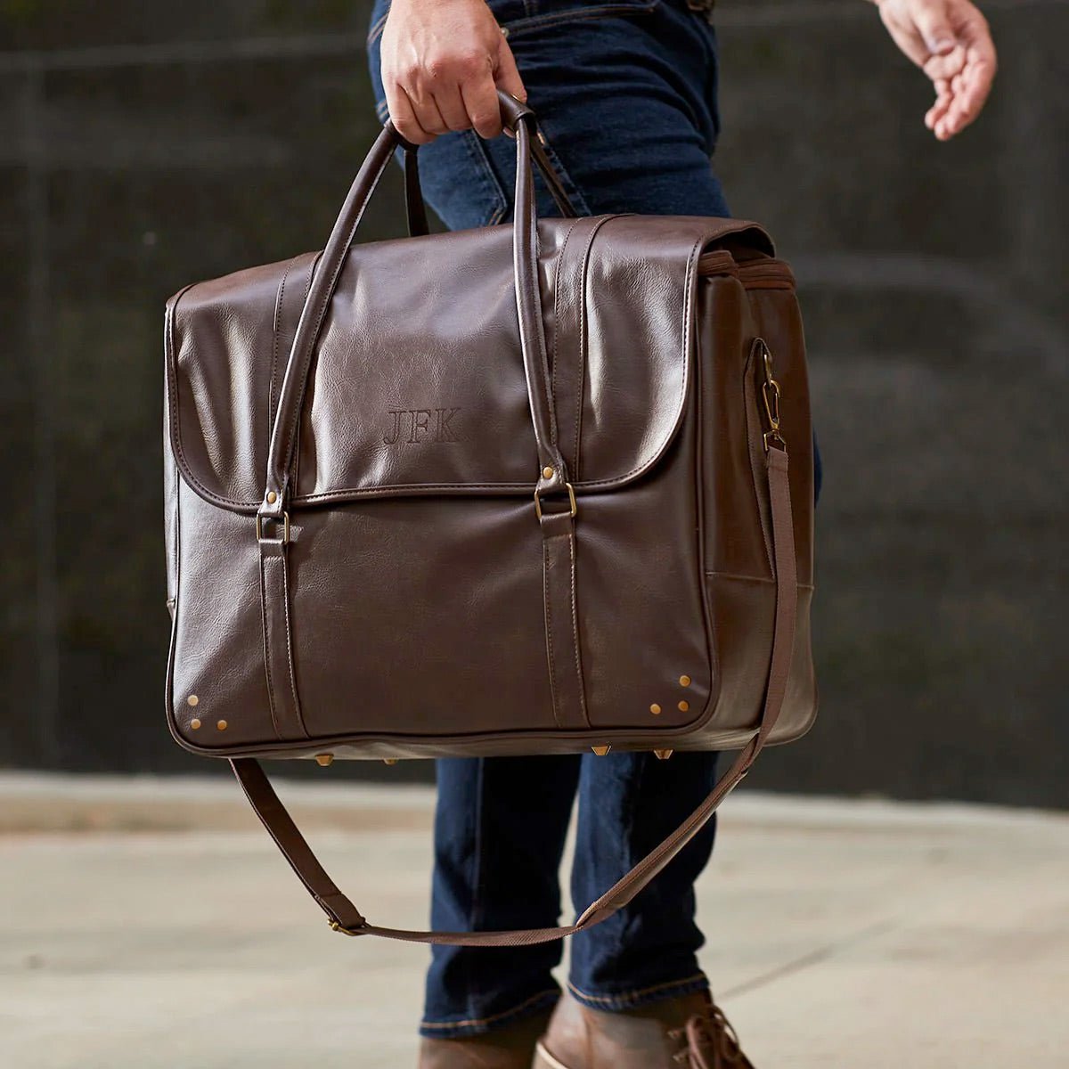 Graham Weekender Bag - 6 Whiskey Bottle Carrier - Whiskey Gift for Men