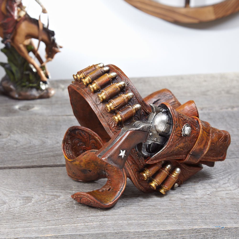 Gun Holster Wine Bottle Holder クラシックCountry Western six-shooter PistolsワインボトルホルダーStatue in Vintag