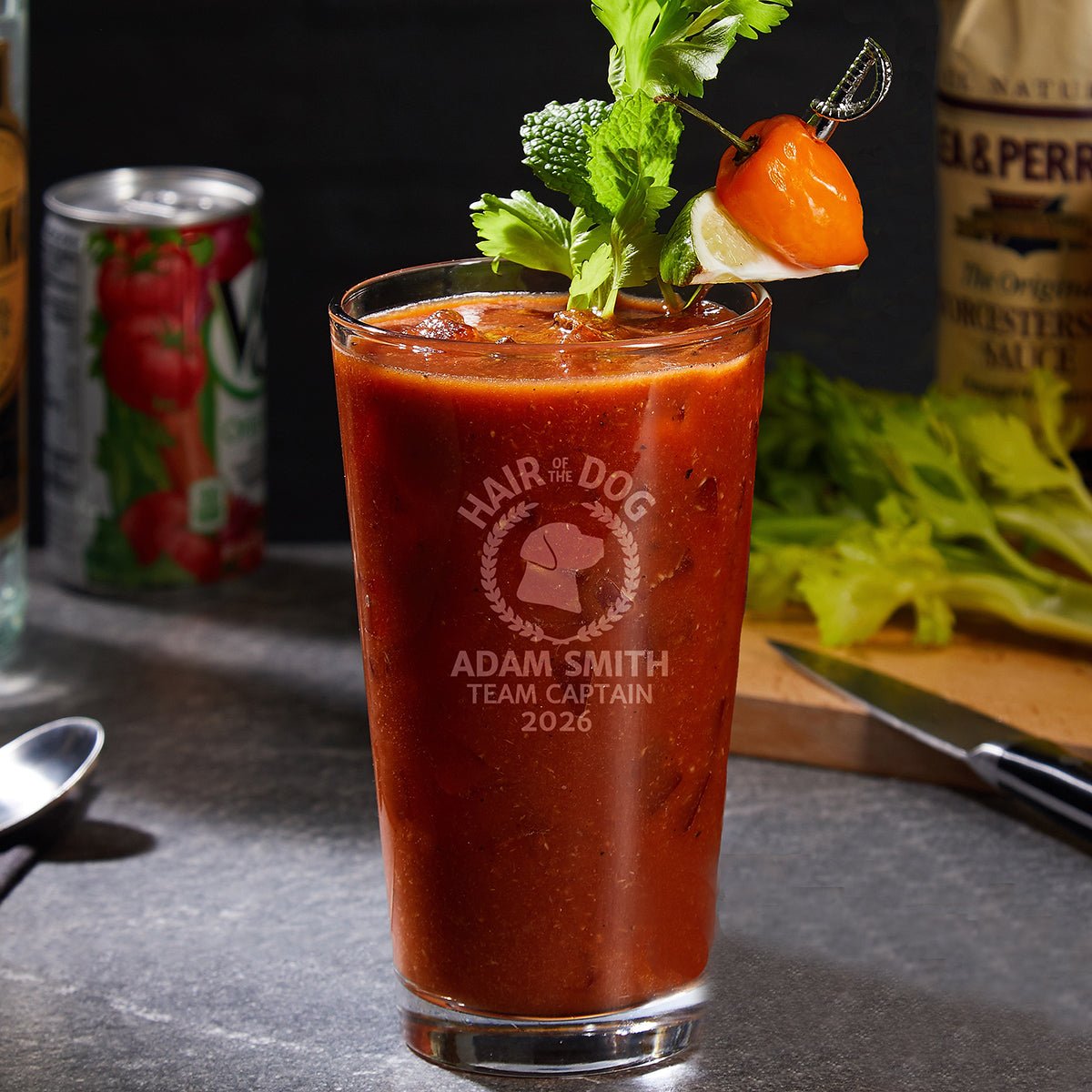 Hair of the Dog Bloody Mary Personalized Pint Glass