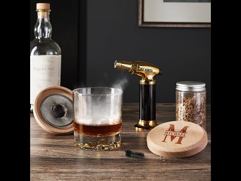 Halo Cocktail Smoker Set 7pc with Two Personalized Glasses