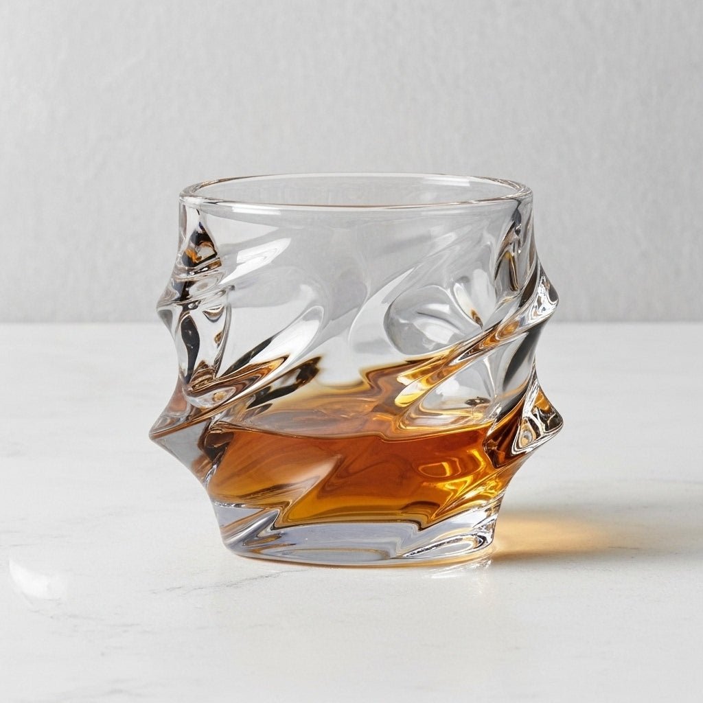 Handmade Crystal Clear Whiskey Glasses, Set of 4