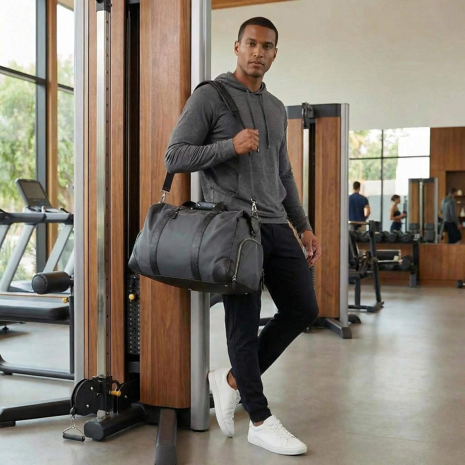 Harrison Travel Duffel Bag w Shoe Compartment 22" - Charcoal Grey