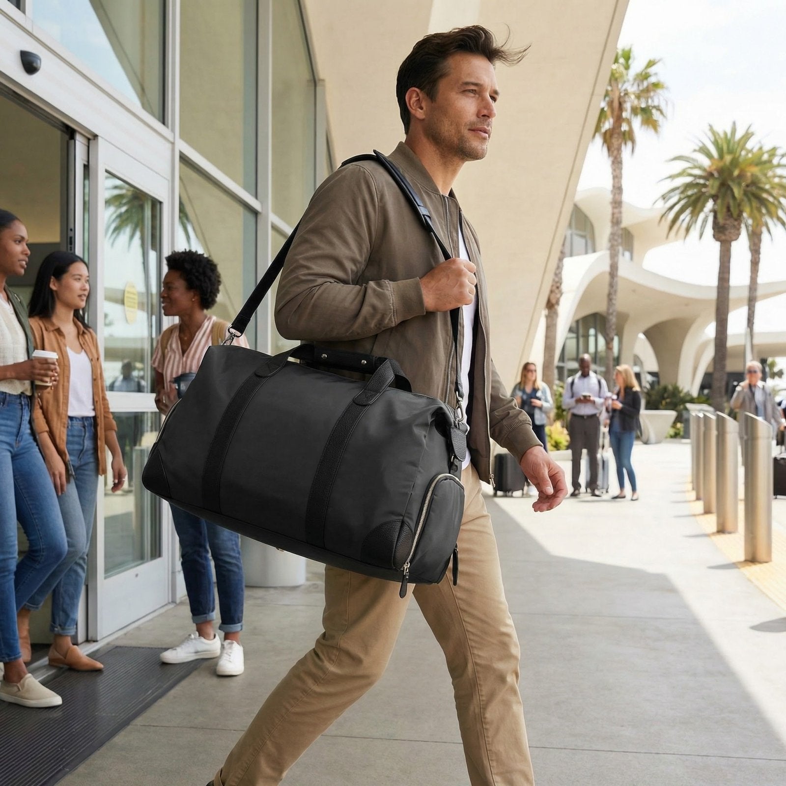 Harrison Travel Duffel Bag w Shoe Compartment 22" - Charcoal Grey