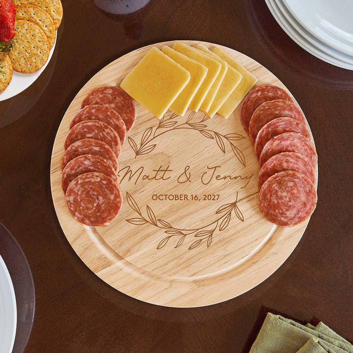 Huntington Charcuterie Gift Basket with Personalized Charcuterie Board