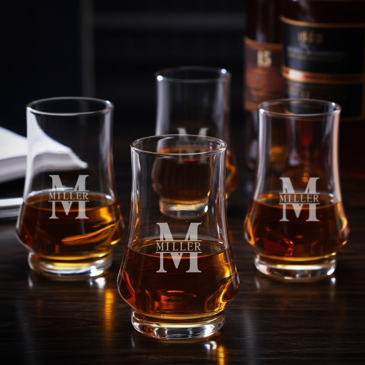 Kenzie Personalized Whiskey Tasting Glasses Set of 4