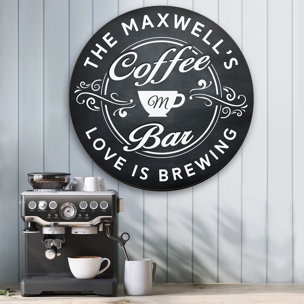 Love Is Brewing Personalized Coffee Bar Sign