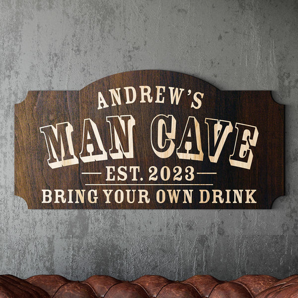 Man Cave Custom Wooden Sign (Signature Series)