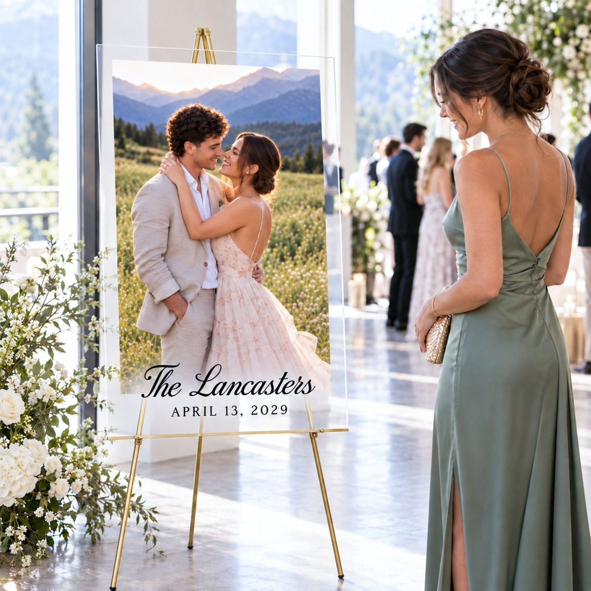 Meet the Newlyweds Personalized Wedding Photo Sign