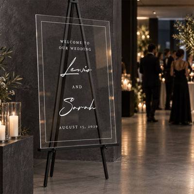 Modern Love Story Personalized Wedding Welcome Sign