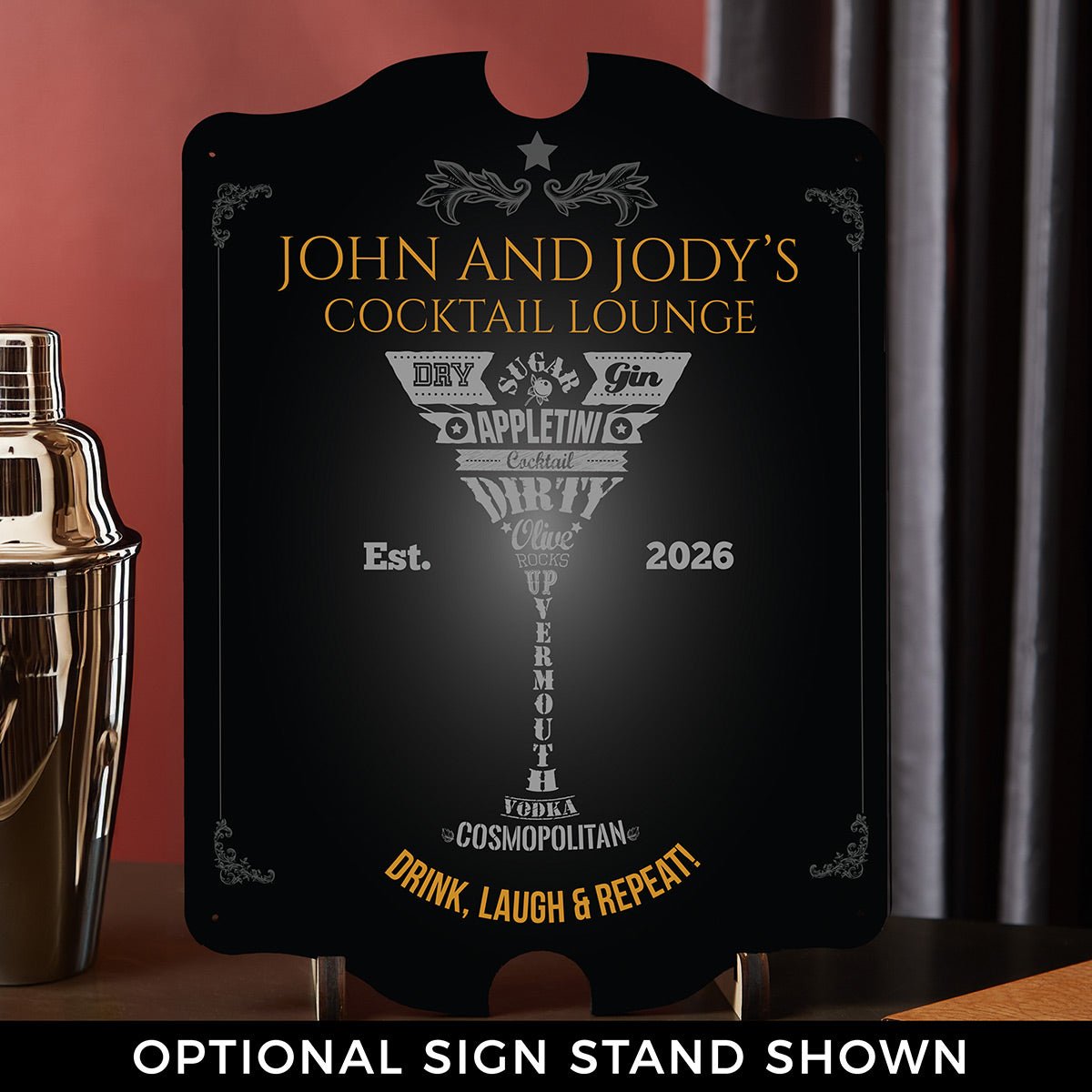 Modern Martini Personalized Sign