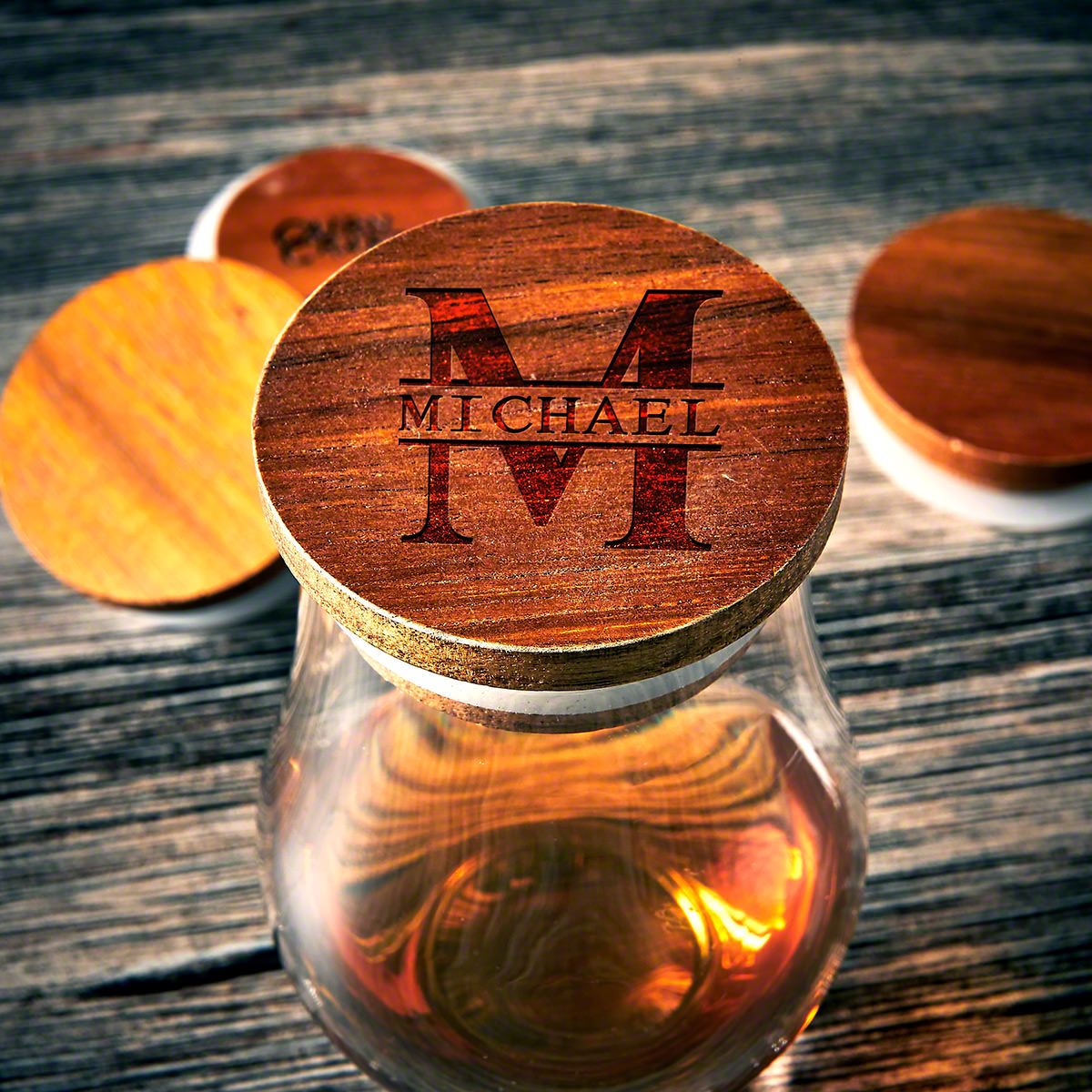 Monogrammed Glencairn Glasses with Lids