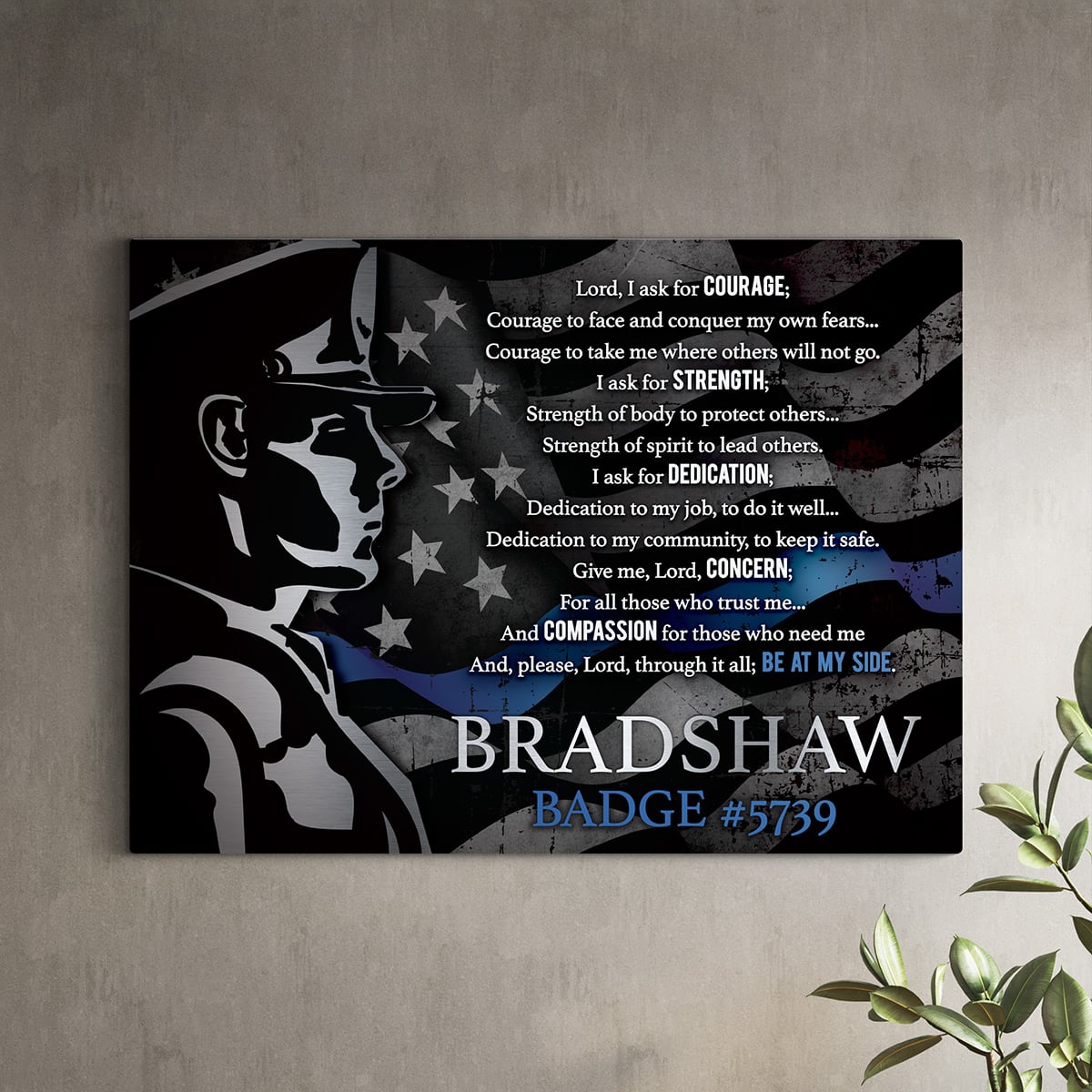 Officer's Prayer Custom Wood Police Officer Sign Decor Wall Art