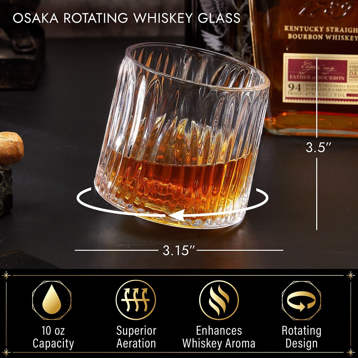 Osaka Spinning Whiskey Glass