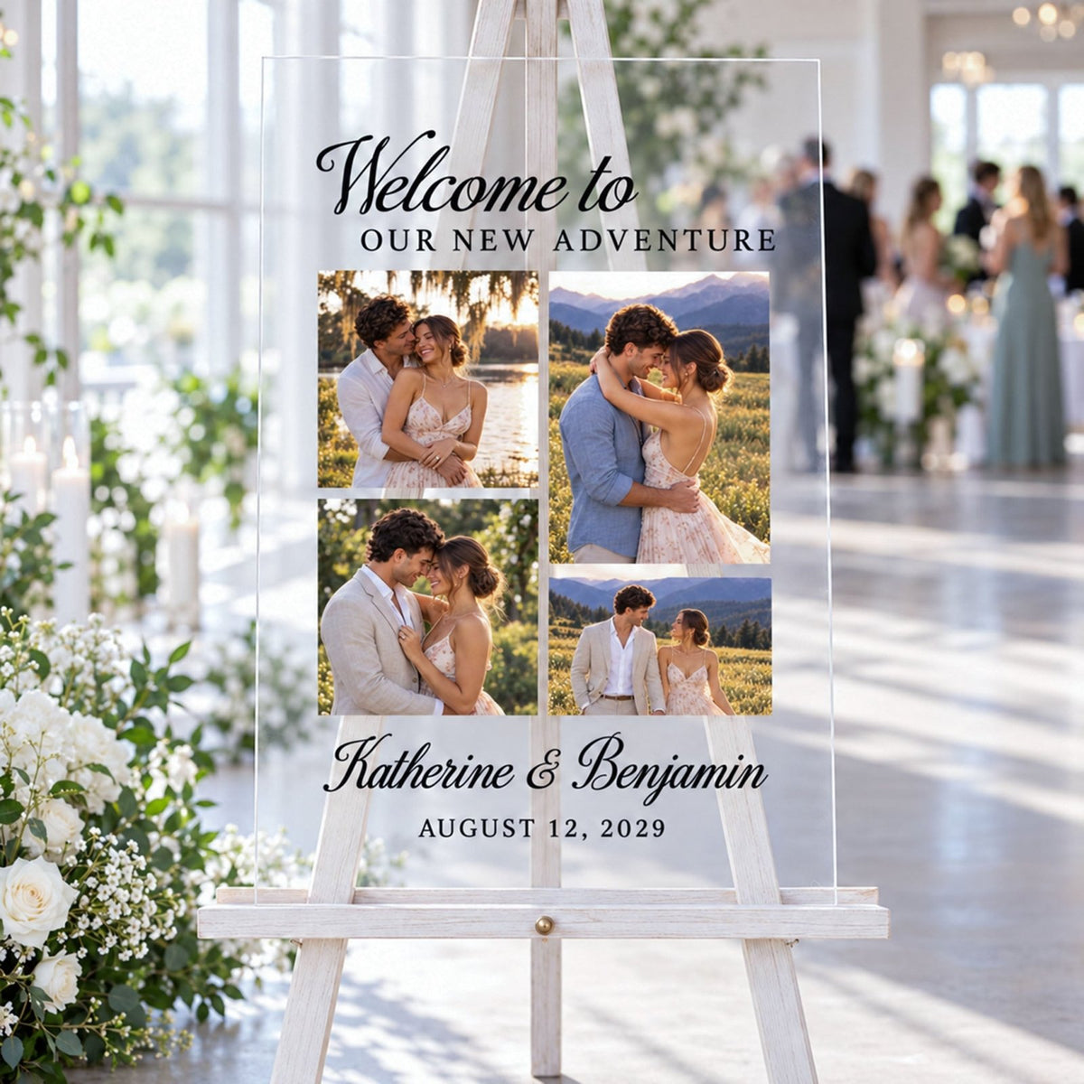 Our Greatest Adventure Personalized Wedding Photo Sign