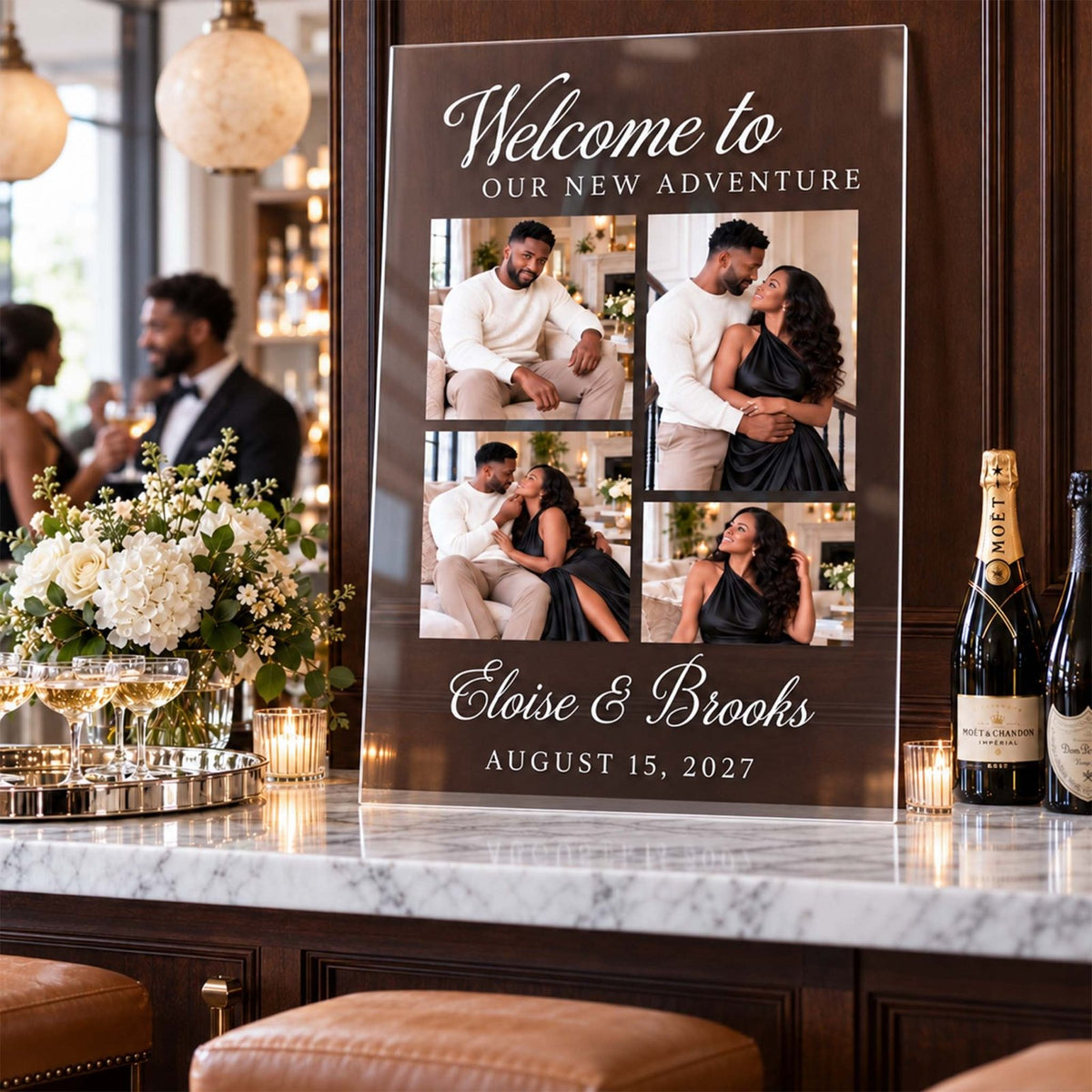 Our Greatest Adventure Personalized Wedding Photo Sign