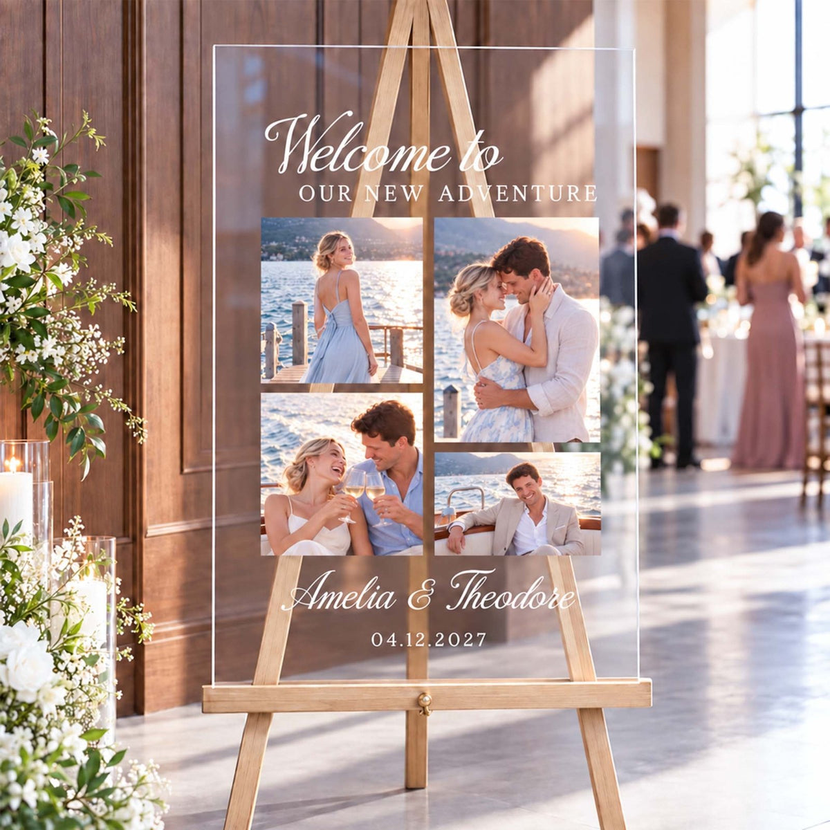 Our Greatest Adventure Personalized Wedding Photo Sign