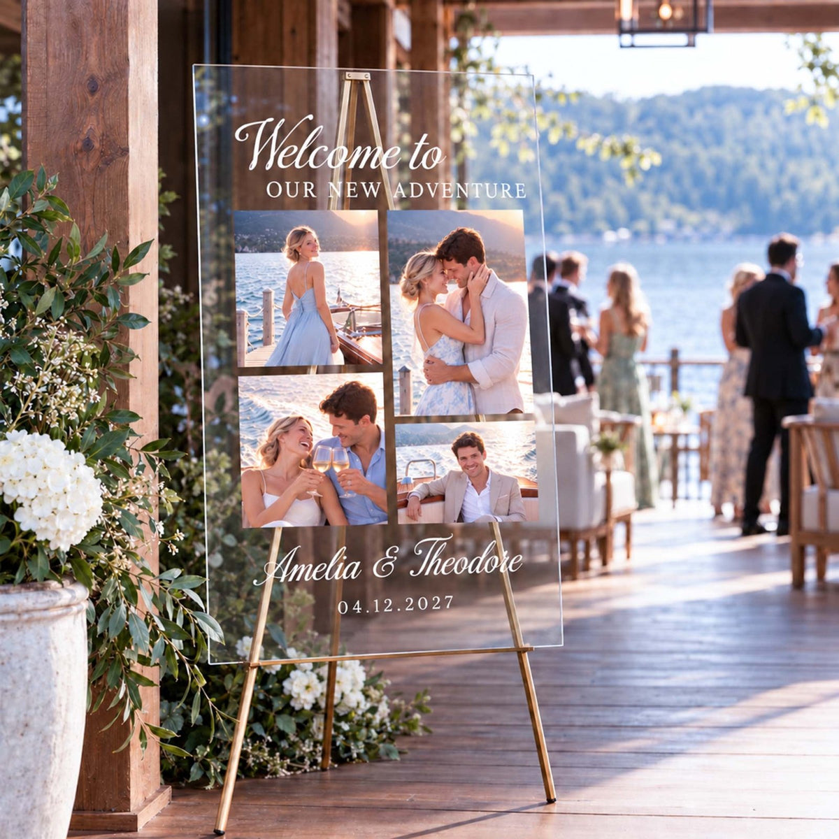 Our Greatest Adventure Personalized Wedding Photo Sign
