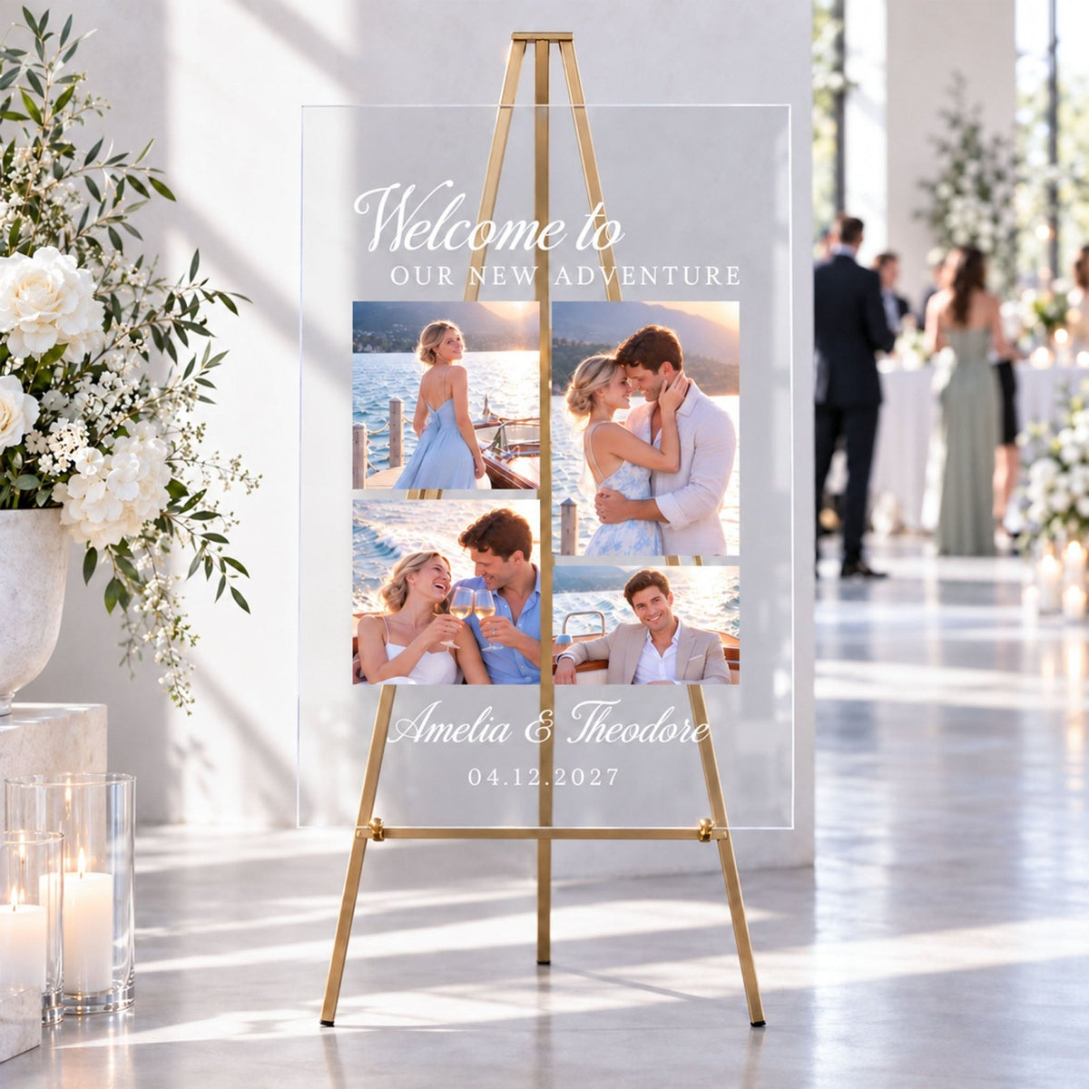 Our Greatest Adventure Personalized Wedding Photo Sign