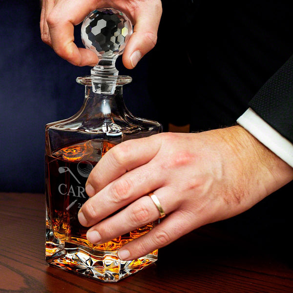 Par Excellence Custom Whiskey Decanter with Faceted Crystal Stopper