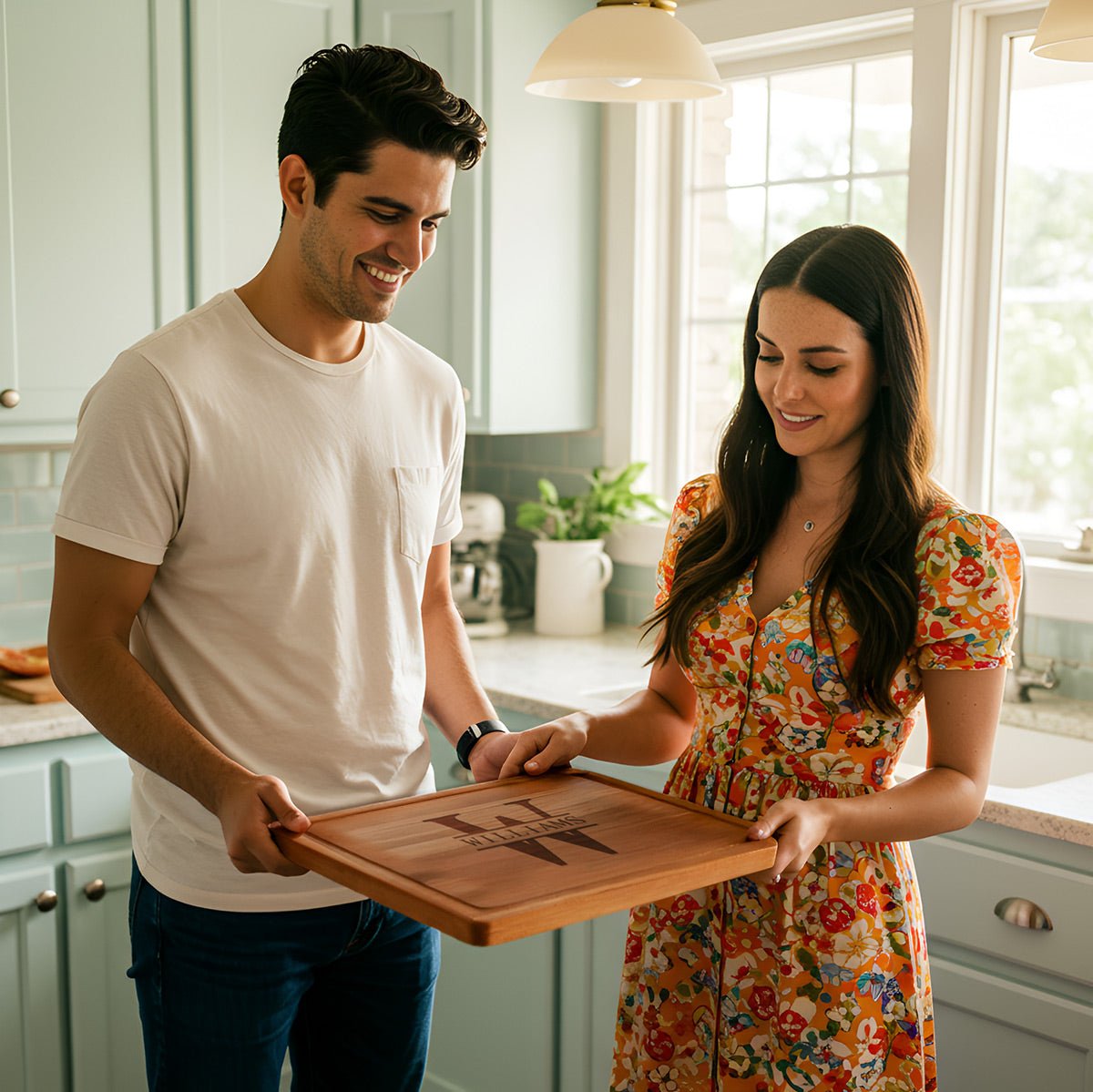 Personalized 17x13x1.5 Acacia Charcuterie Board + Cutting Board w Juice Groove