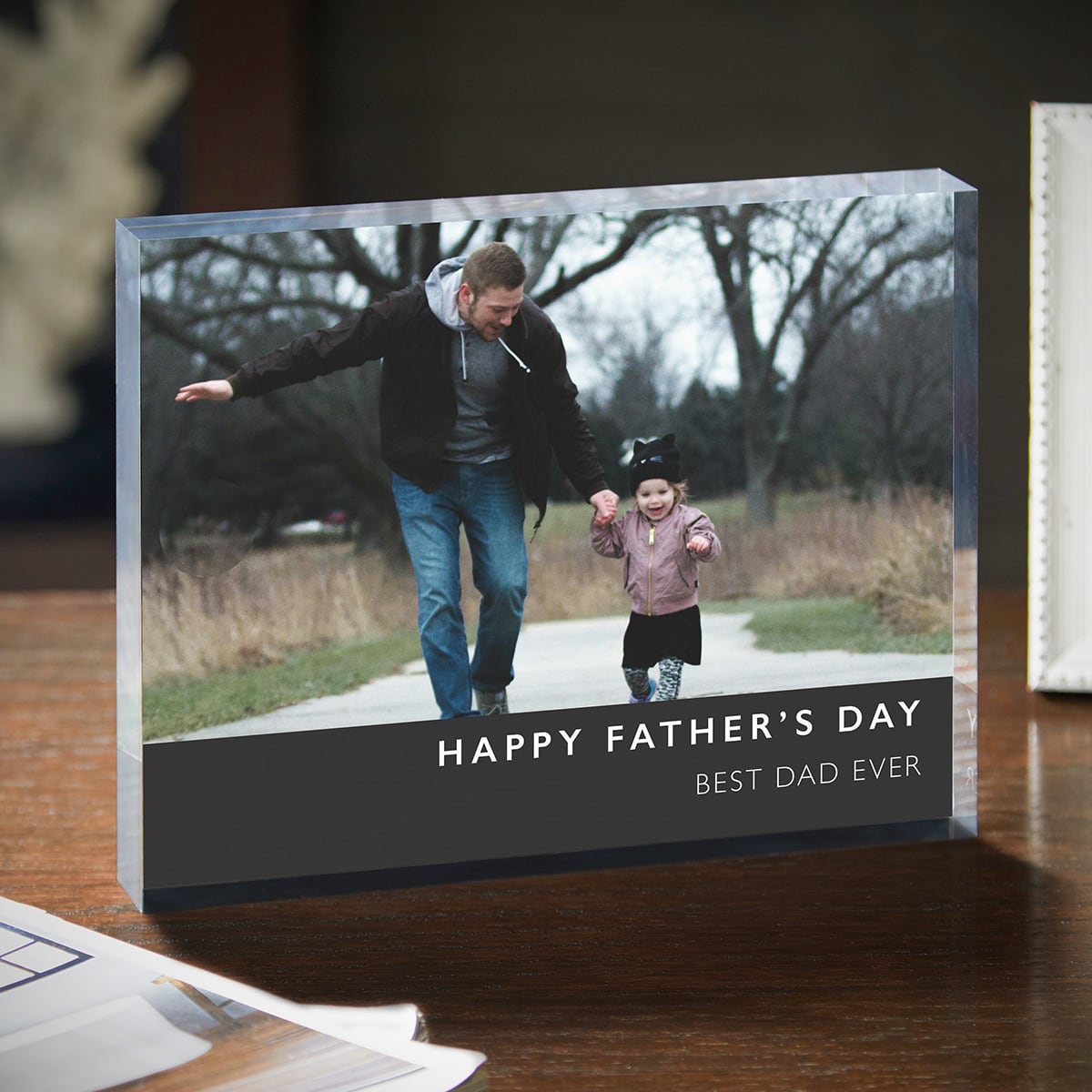 Personalized Acrylic Photo Block for Dad – Custom Picture Print, 1 - Inch Thick