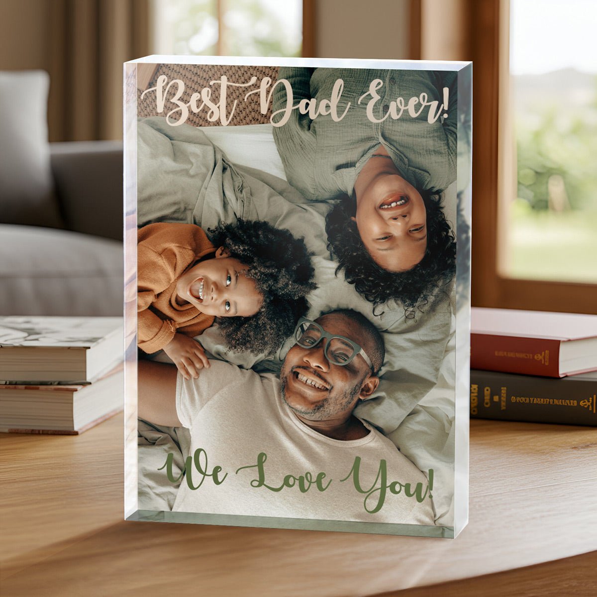 Personalized Acrylic Photo Block for Dad – Custom Picture Print, 1 - Inch Thick