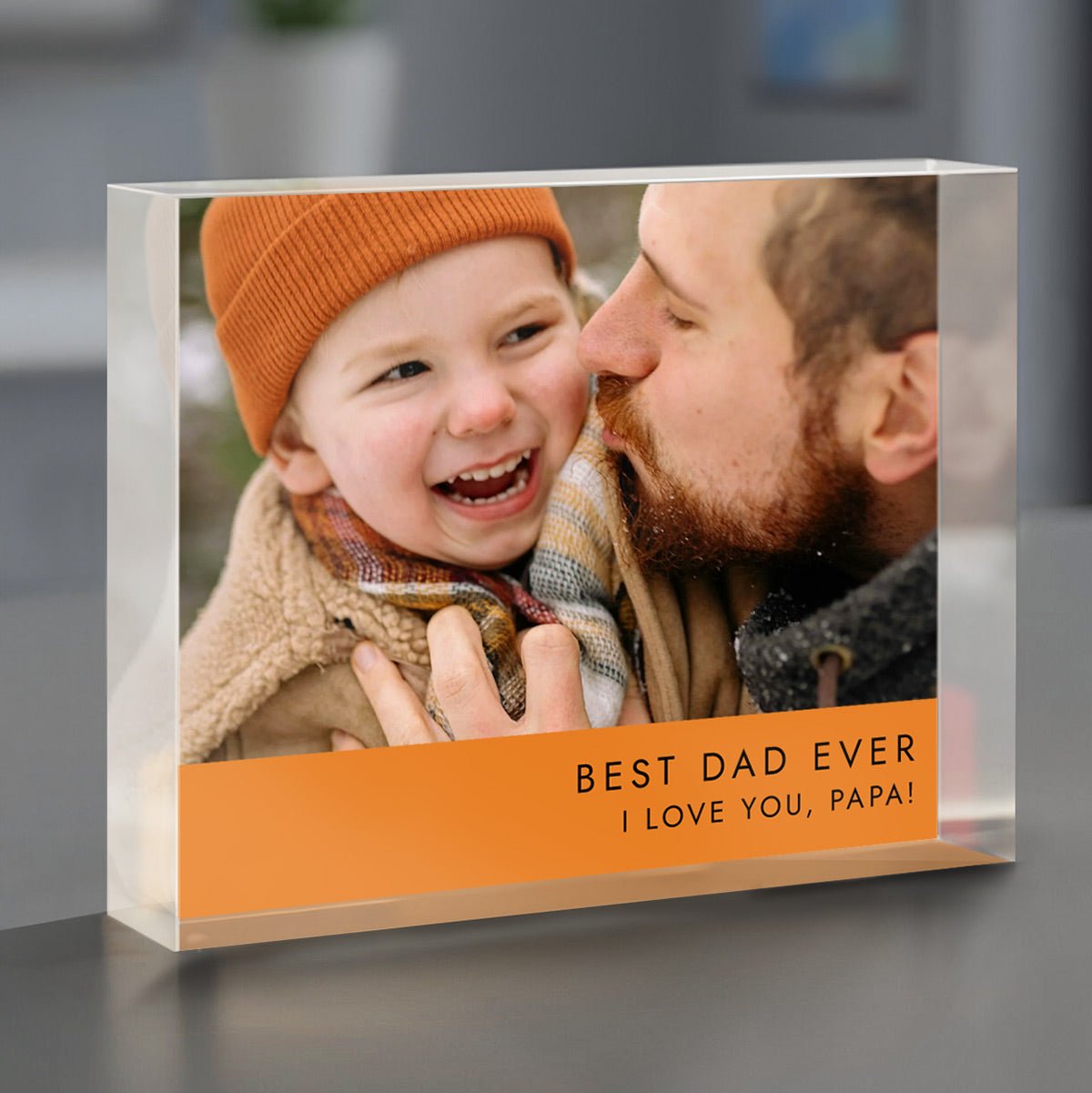 Personalized Acrylic Photo Block for Dad – Custom Picture Print, 1 - Inch Thick