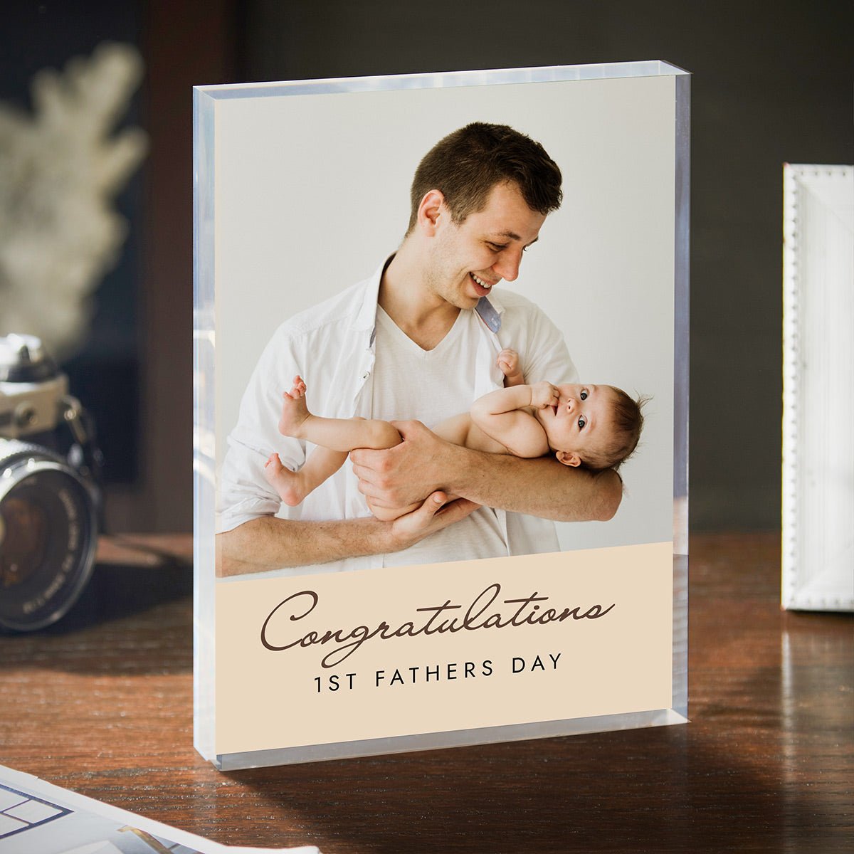 Personalized Acrylic Photo Block for Dad – Custom Picture Print, 1 - Inch Thick