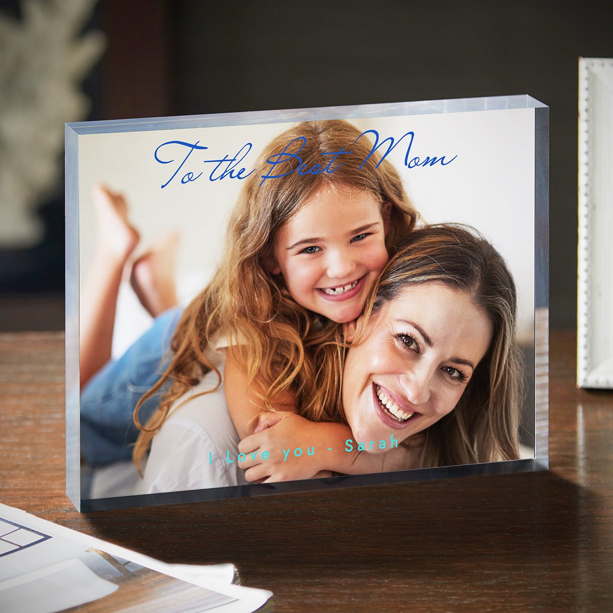 Personalized Acrylic Photo Block for Mom – Custom Picture Print, 1 - Inch Thick