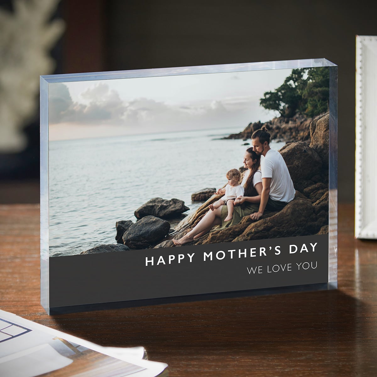 Personalized Acrylic Photo Block for Mom – Custom Picture Print, 1 - Inch Thick