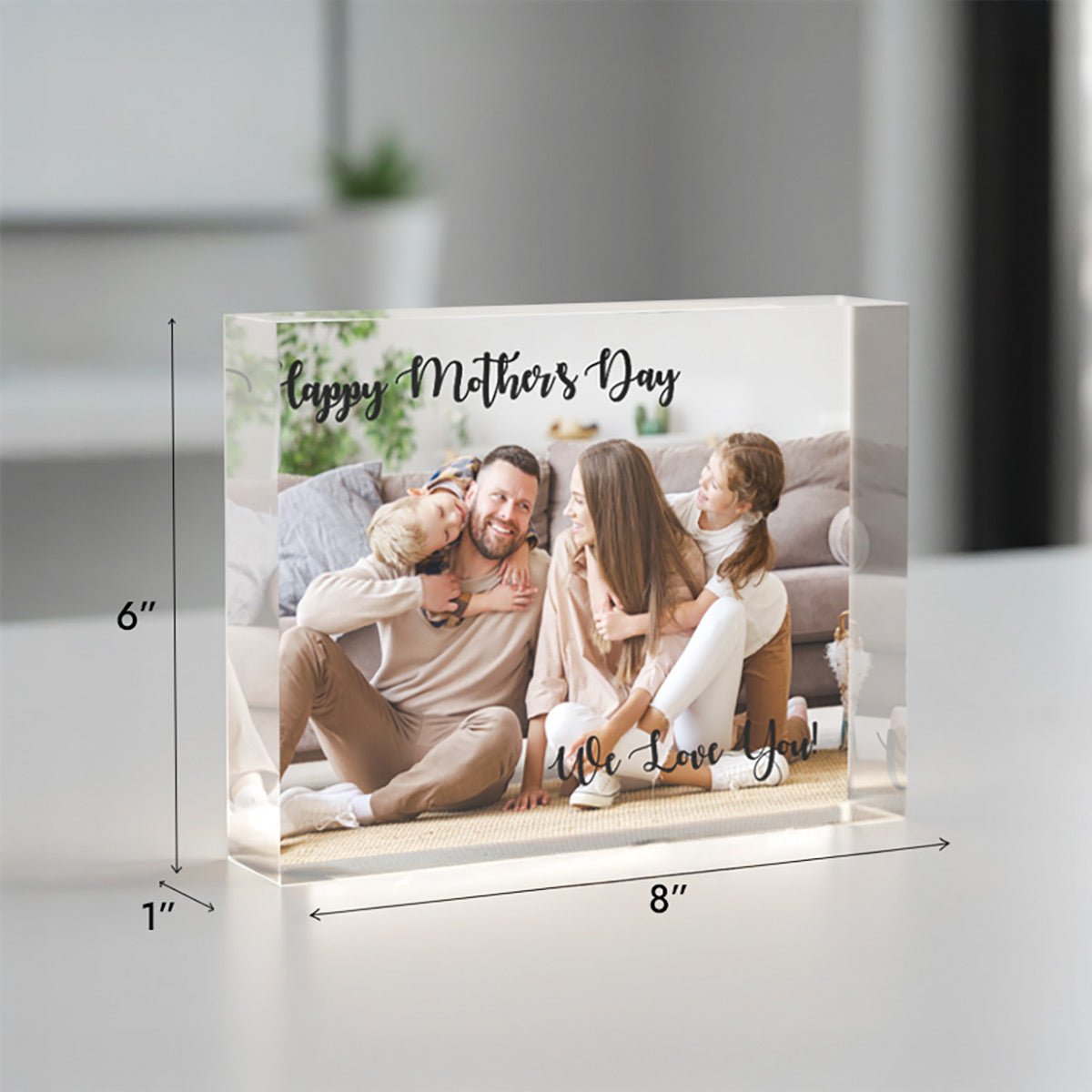 Personalized Acrylic Photo Block for Mom – Custom Picture Print, 1 - Inch Thick