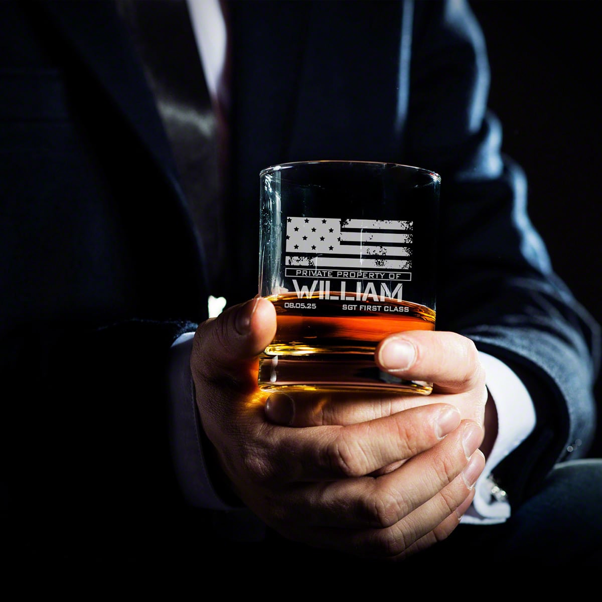 Personalized Argos Decanter Box Set with Bryne Glasses Military Gift Idea