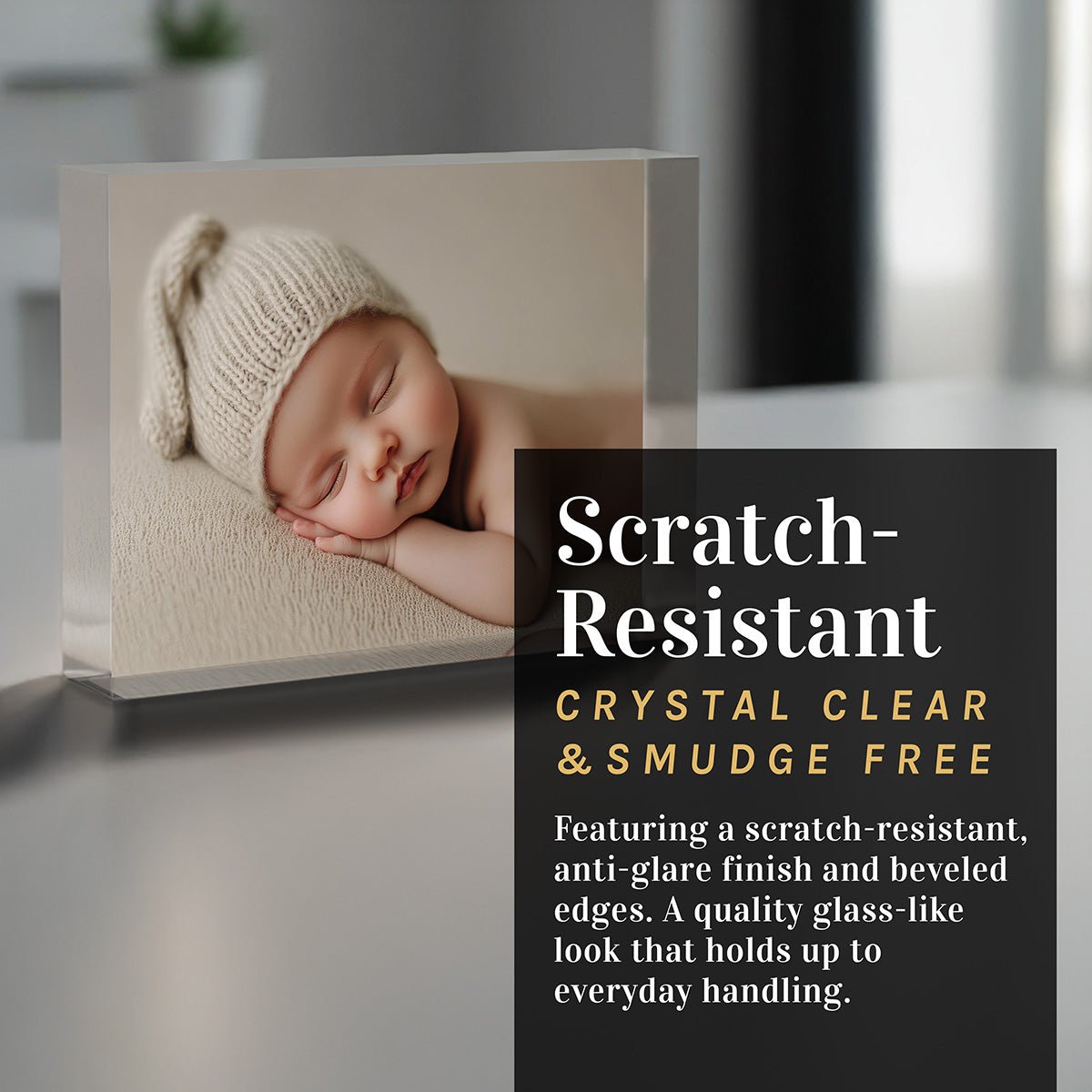 Personalized Baby Acrylic Photo Block – Custom Picture Print, 1 - Inch Thick