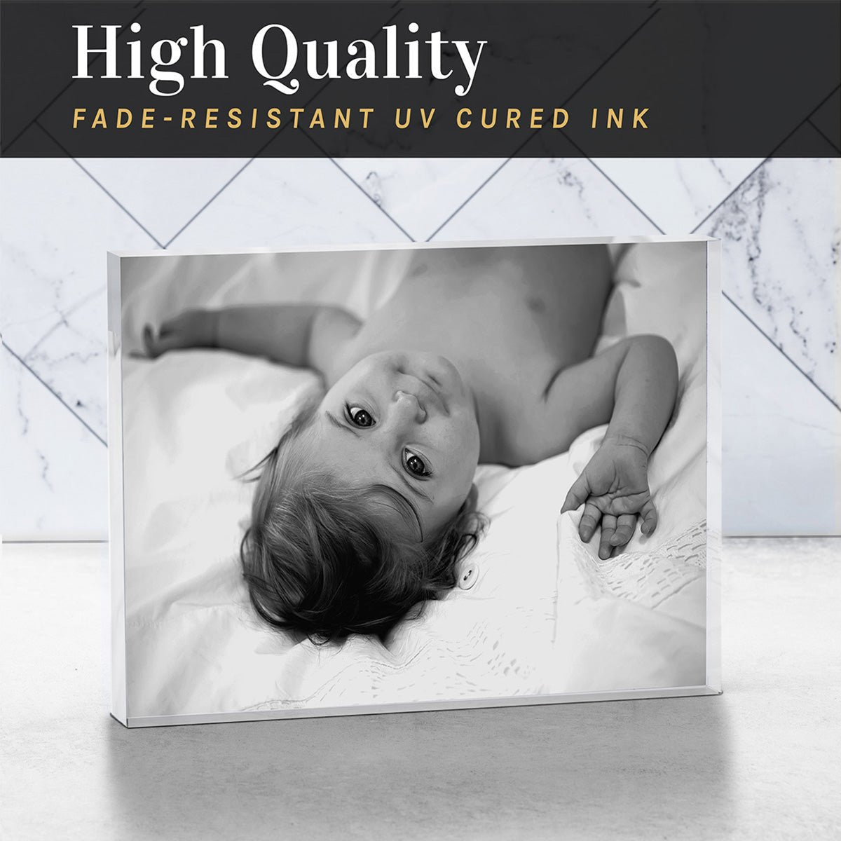 Personalized Baby Acrylic Photo Block – Custom Picture Print, 1 - Inch Thick