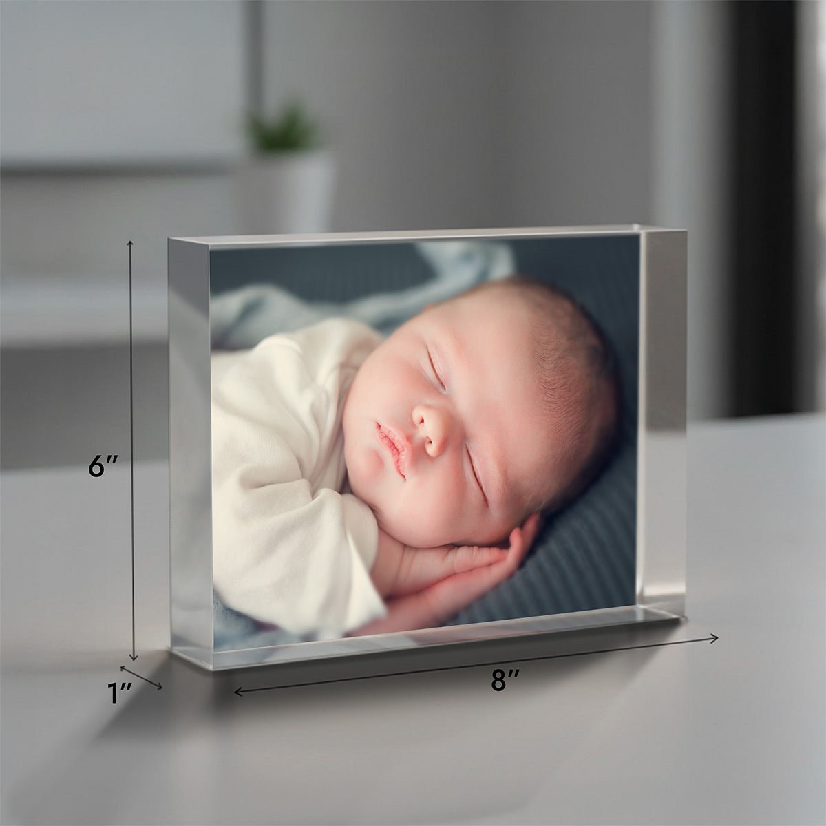 Personalized Baby Acrylic Photo Block – Custom Picture Print, 1 - Inch Thick