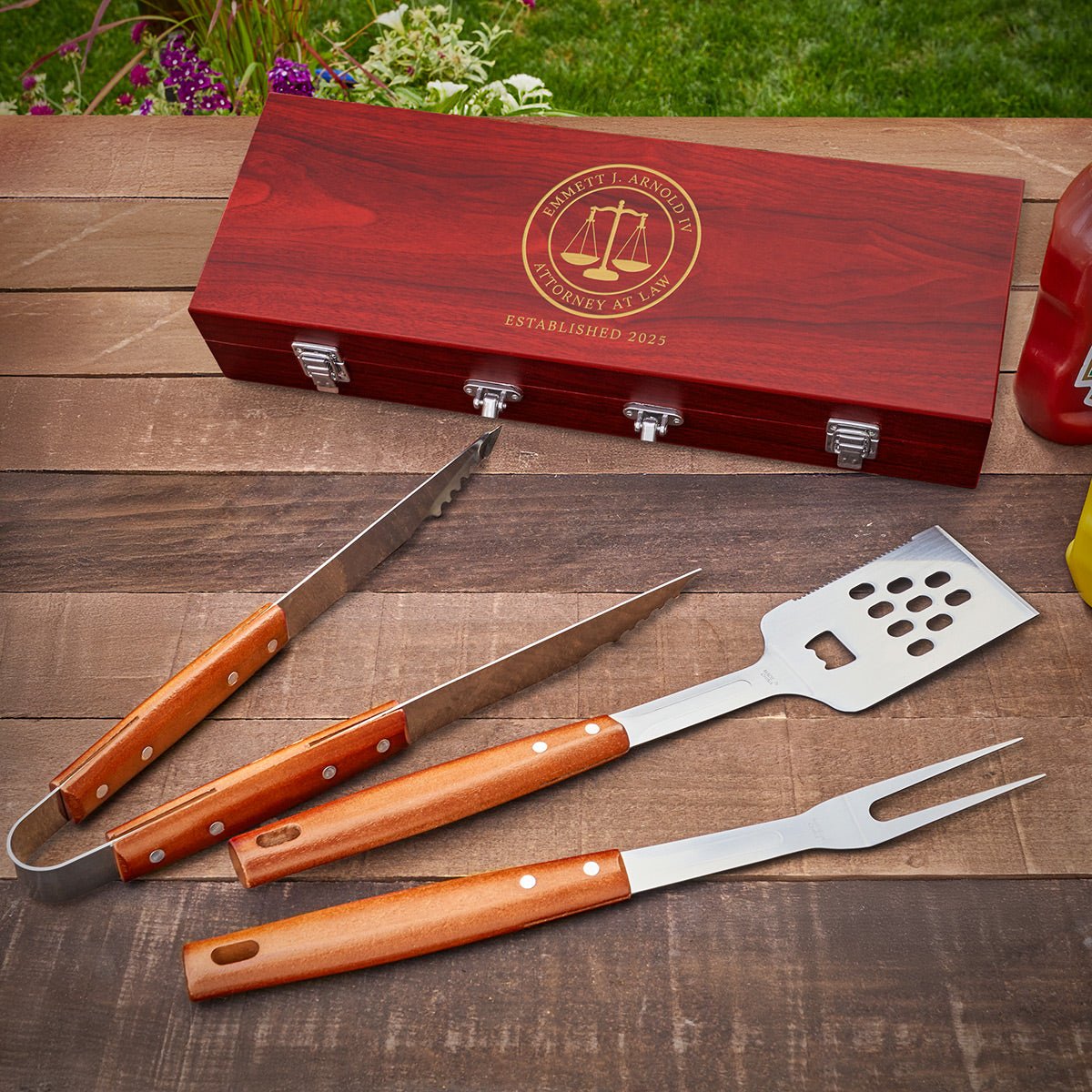 Personalized BBQ Set Grill Gift for Guy