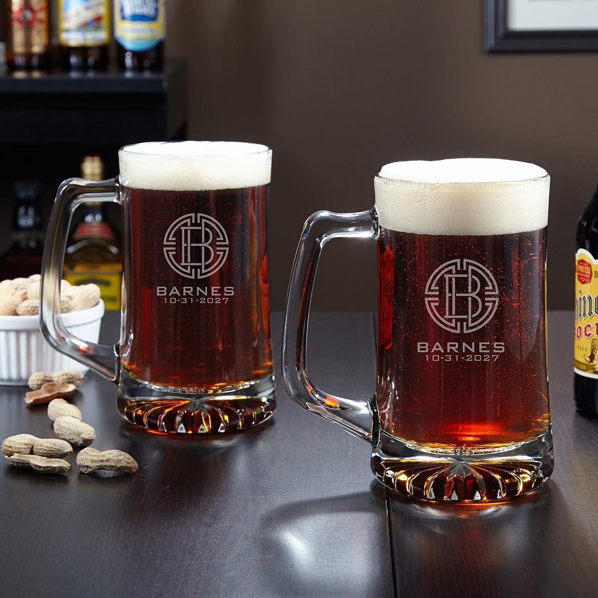Personalized Beer Gift Set with Full Sized Mugs