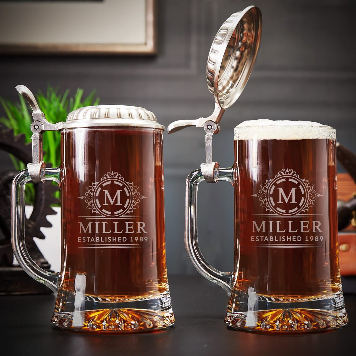 Personalized German Beer Stein With Pewter Lid Set Of 2 personalized-german-beer-stein-with-pewter-lid-set-of-2