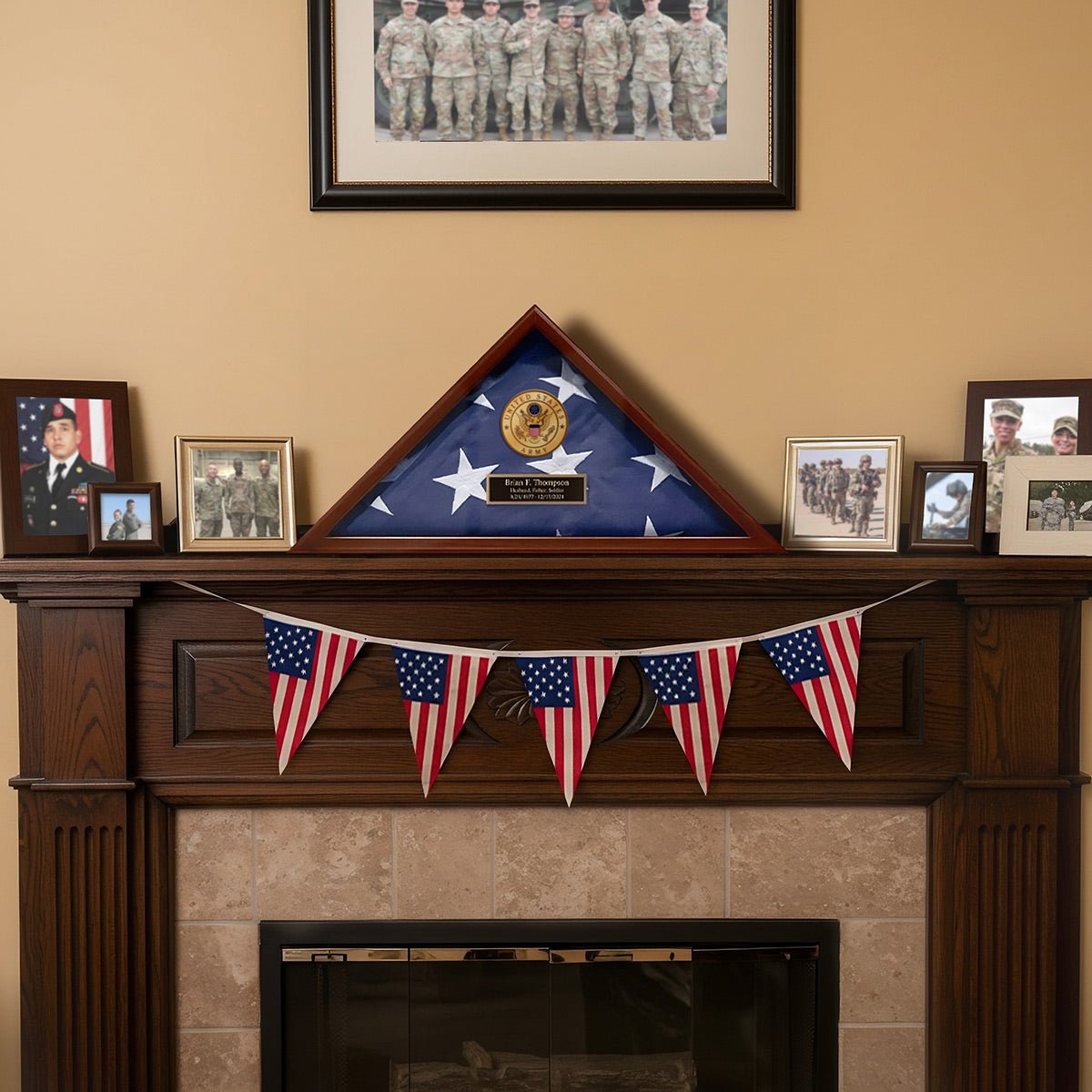 Personalized Cherry Flag Case Gift for Army Soldier - Made in USA