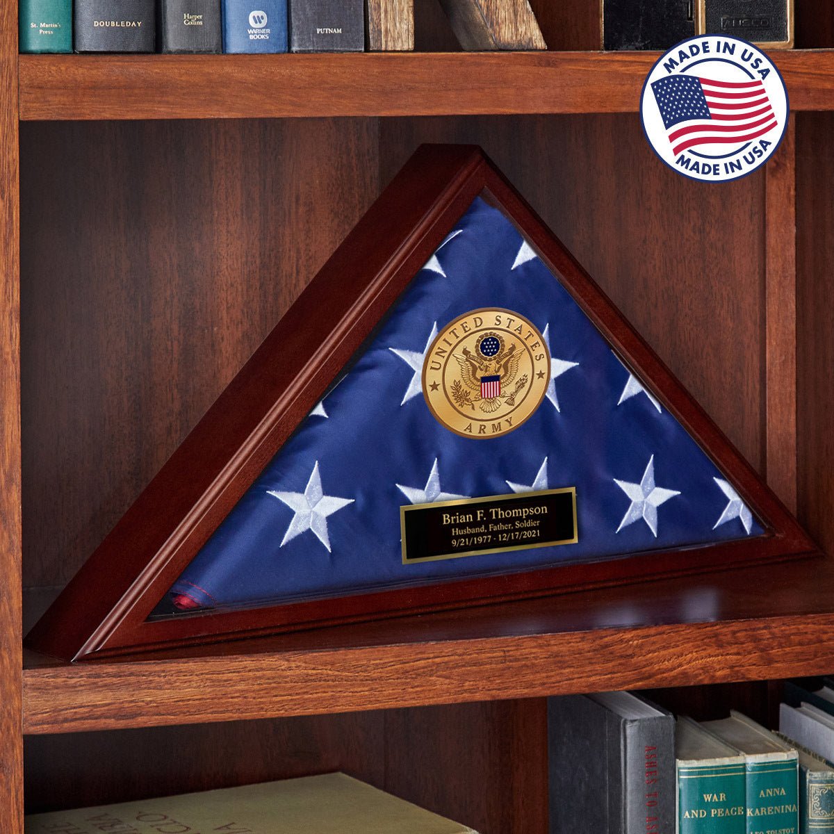 Personalized Cherry Flag Case Gift for Army Soldier - Made in USA - 5x9.5 ft Memorial Flags