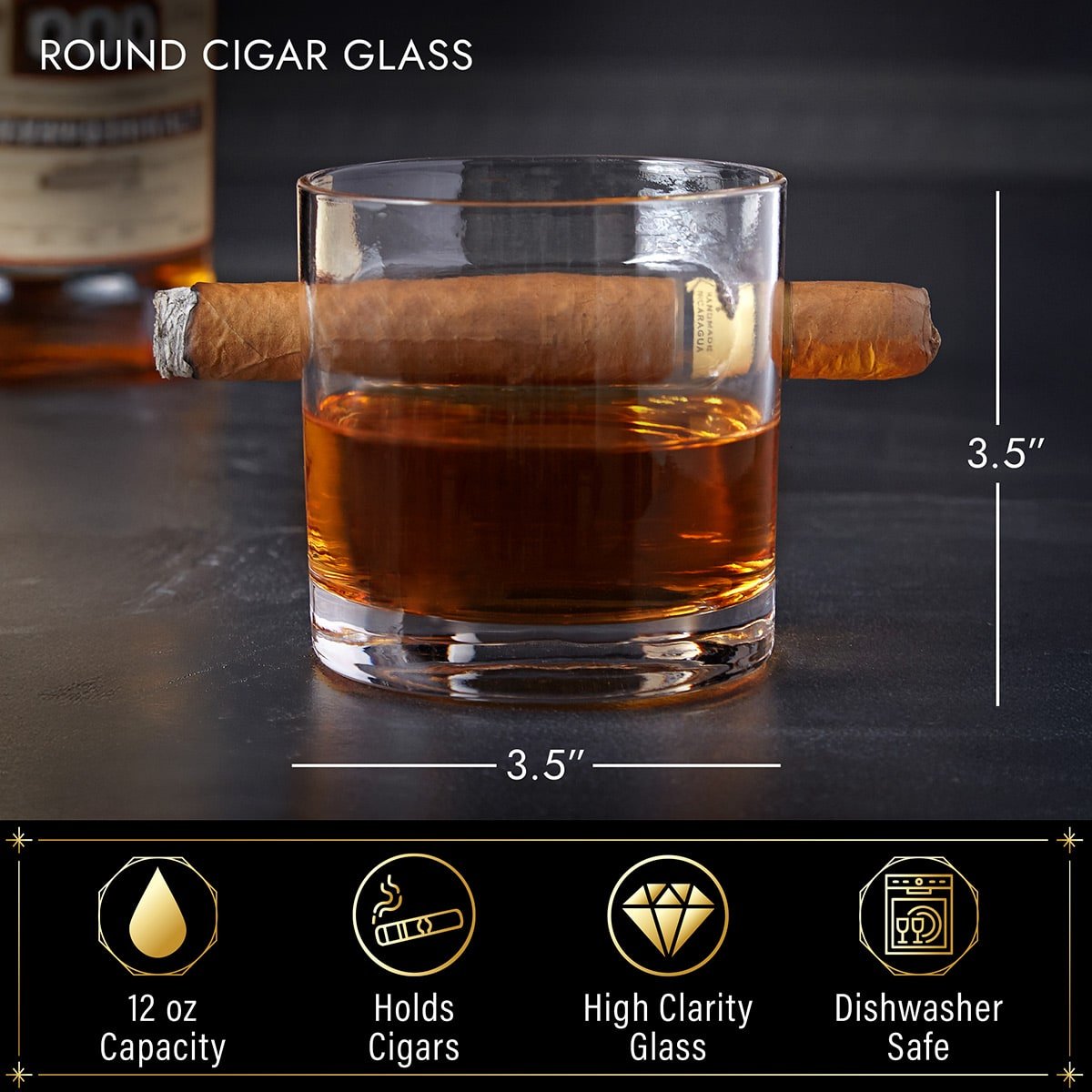 Personalized Cigar Whiskey Glass Box Set - 6pc