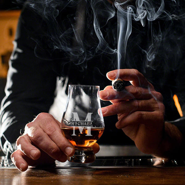Personalized Glencairn Glasses and Whiskey Decanter Set