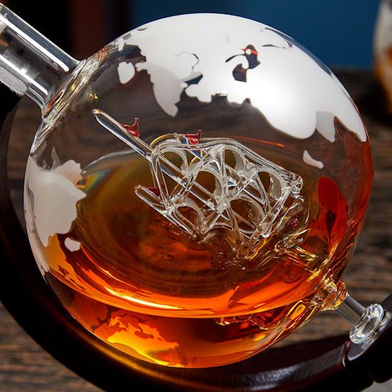 Personalized Globe Decanter Set with Glencairn Glasses