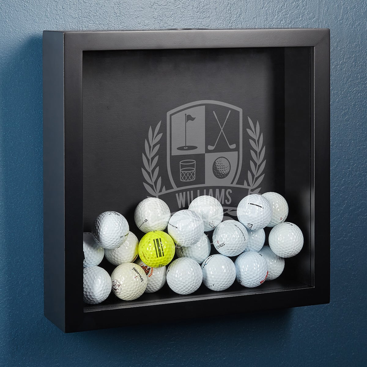 Personalized Golf Ball Shadow Box - Golf Ball Display Case