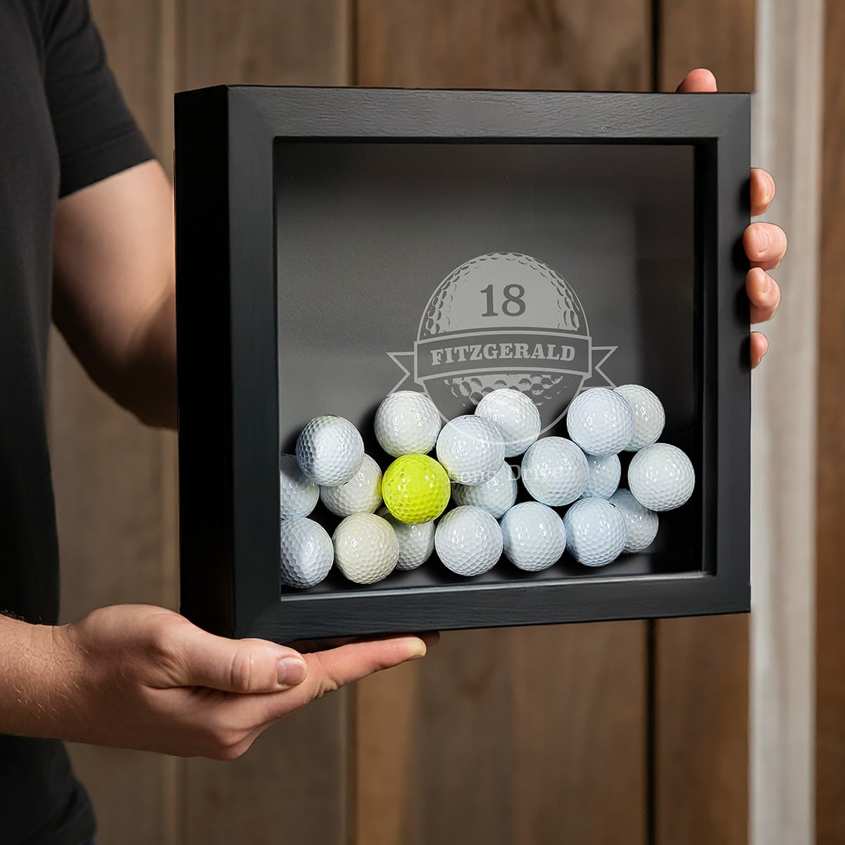 Personalized Golf Ball Shadow Box - Golf Ball Display Case