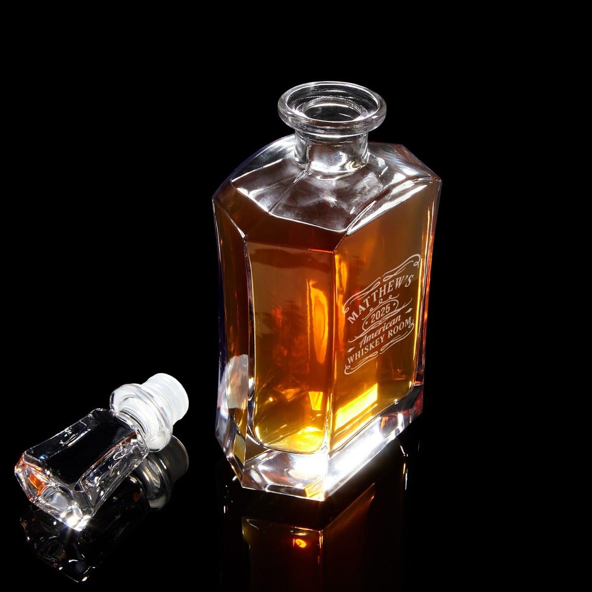 Personalized Luxury Boxed Decanter Set With Sculpted Glass
