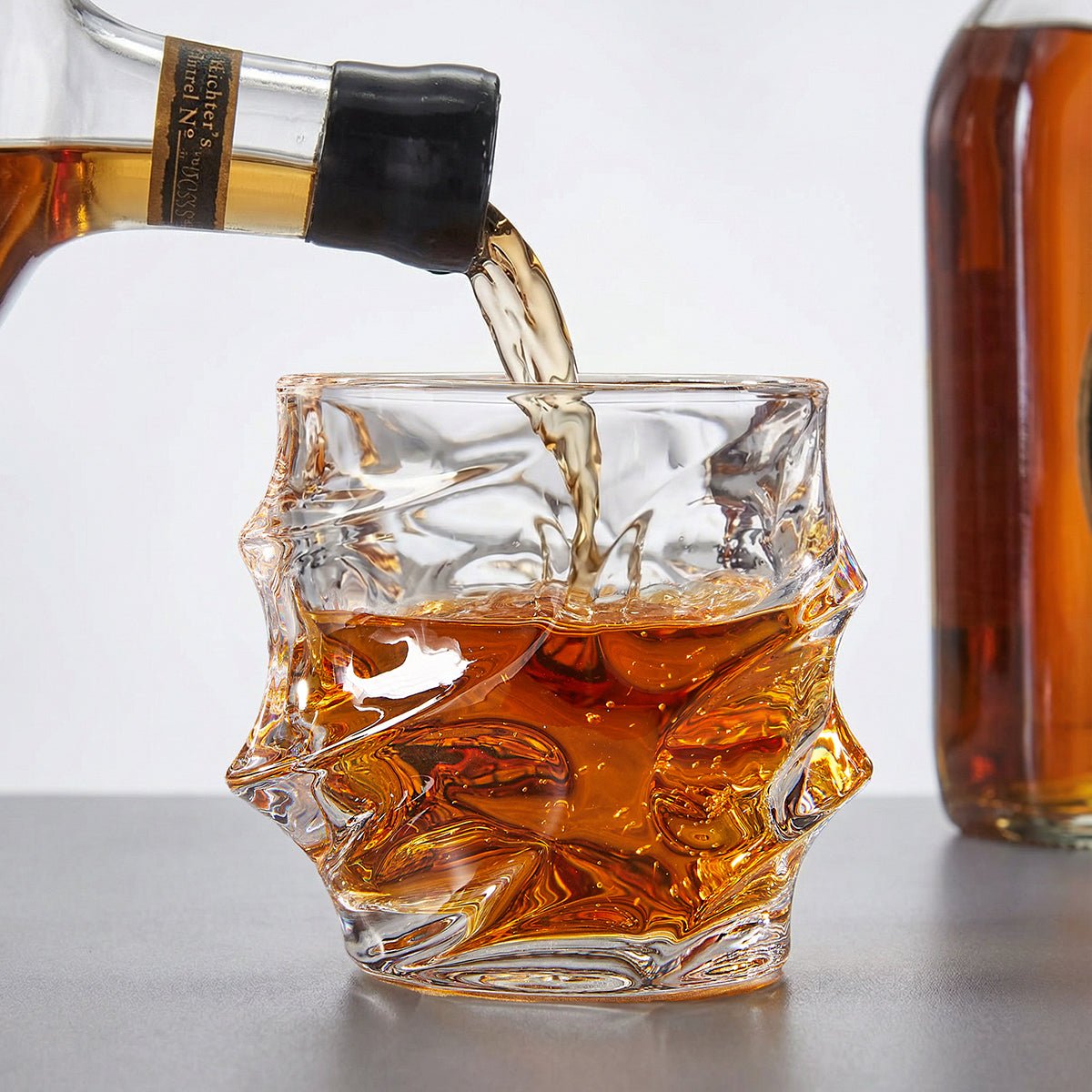 Personalized Luxury Boxed Decanter Set With Sculpted Glasses & Whiskey Stones