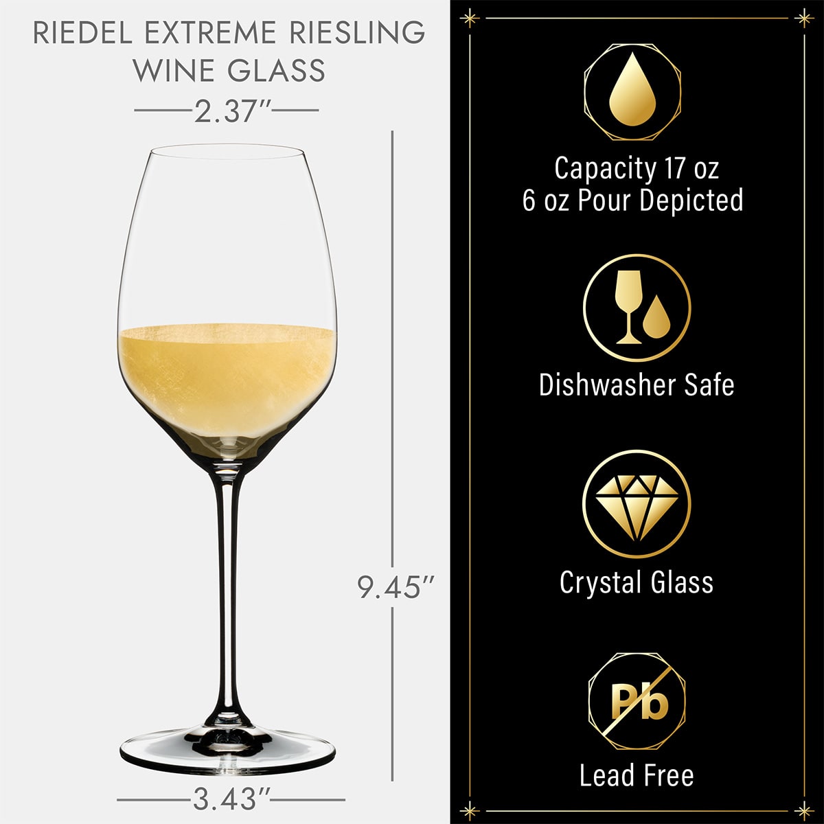 Personalized Riedel Wine Glasses, Riesling/White Wine - Set of 4