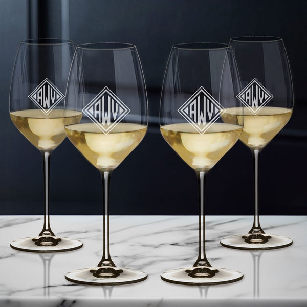 Personalized Riedel Wine Glasses, Riesling/White Wine - Set of 4